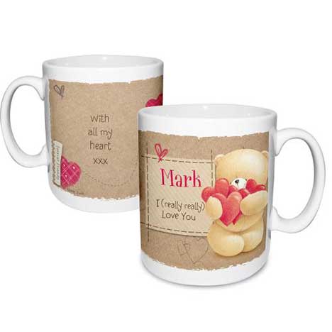 Personalised Forever Friends Love Heart Mug